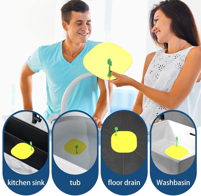 woobles Bathtub Stopper Cover Silicone, Multifunctional Tub Drain Stopper Cover, Smell Isolation Mat, Sink Water Stopper, Hair Catcher & Coaster, Silicone Bath Tub Stopper for Shower Bathroom Kitchen - Image 5